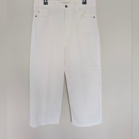 Lafayette 148 New York Womens Wyckoff White Ankle Wide Leg Jeans Denim Size 30 - Picture 5 of 16
